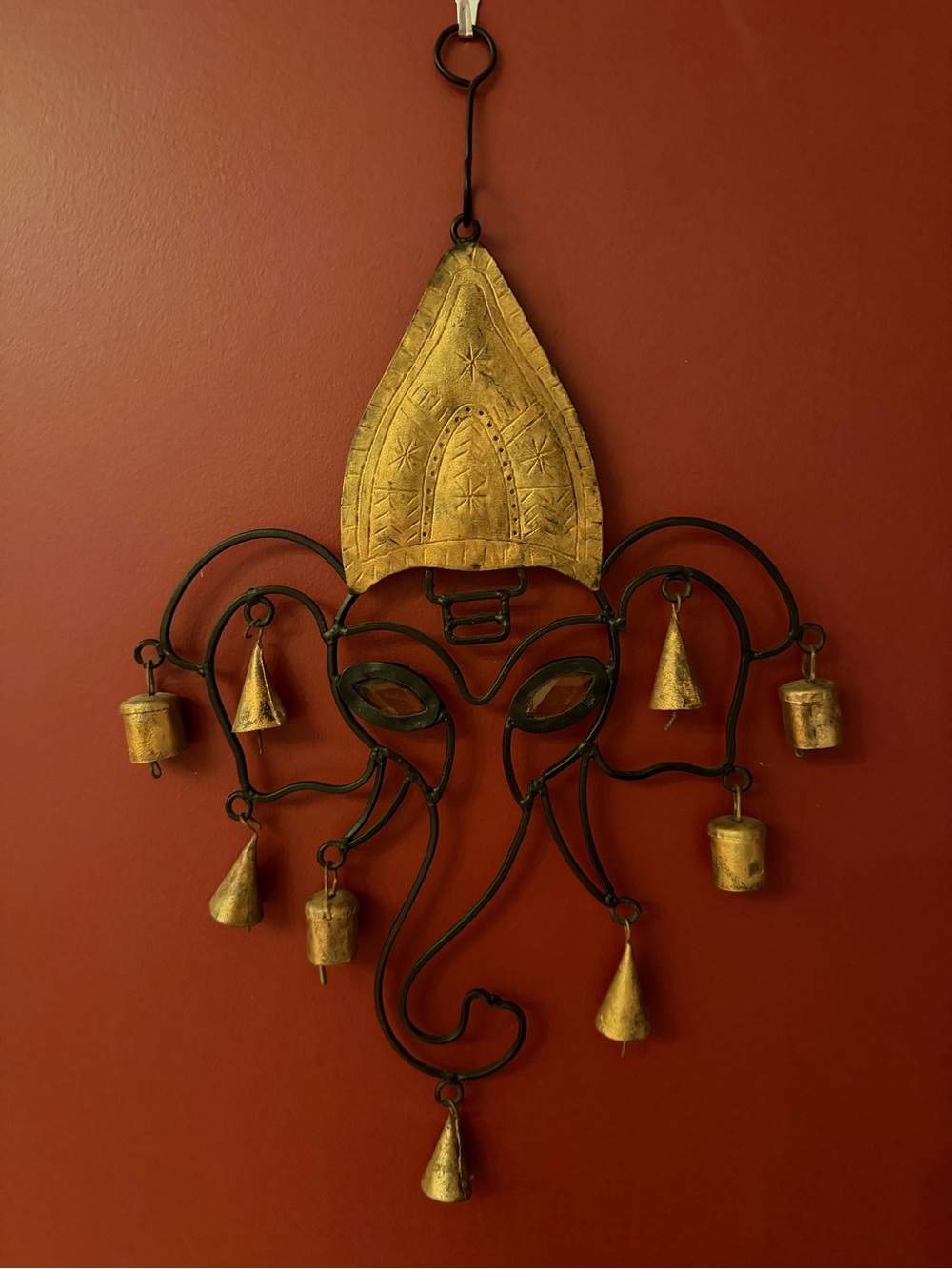 Gold Elephant Wall Hanging Metal Decor